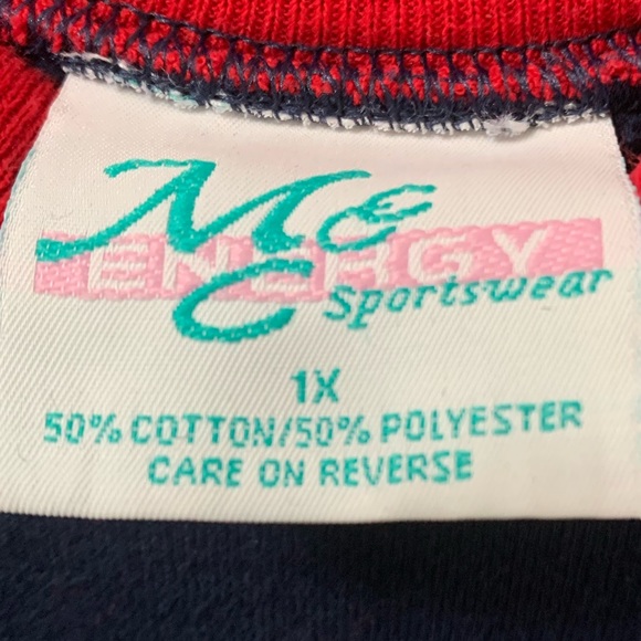 Vintage 90s You Can Always Count On Grandma Sweatshirt - PLUS 1X - Navy & Red - Picture 7 of 9